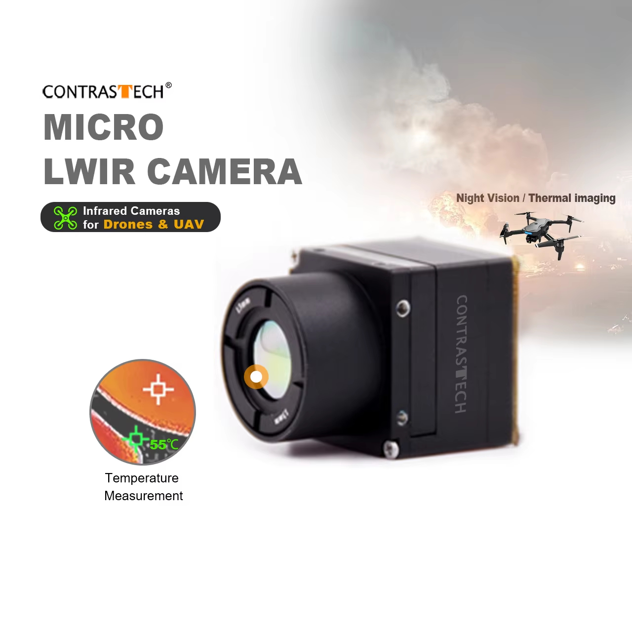 Thermal Imager Drone Gimbal - 640x512 lwir núcleo de imagem térmica